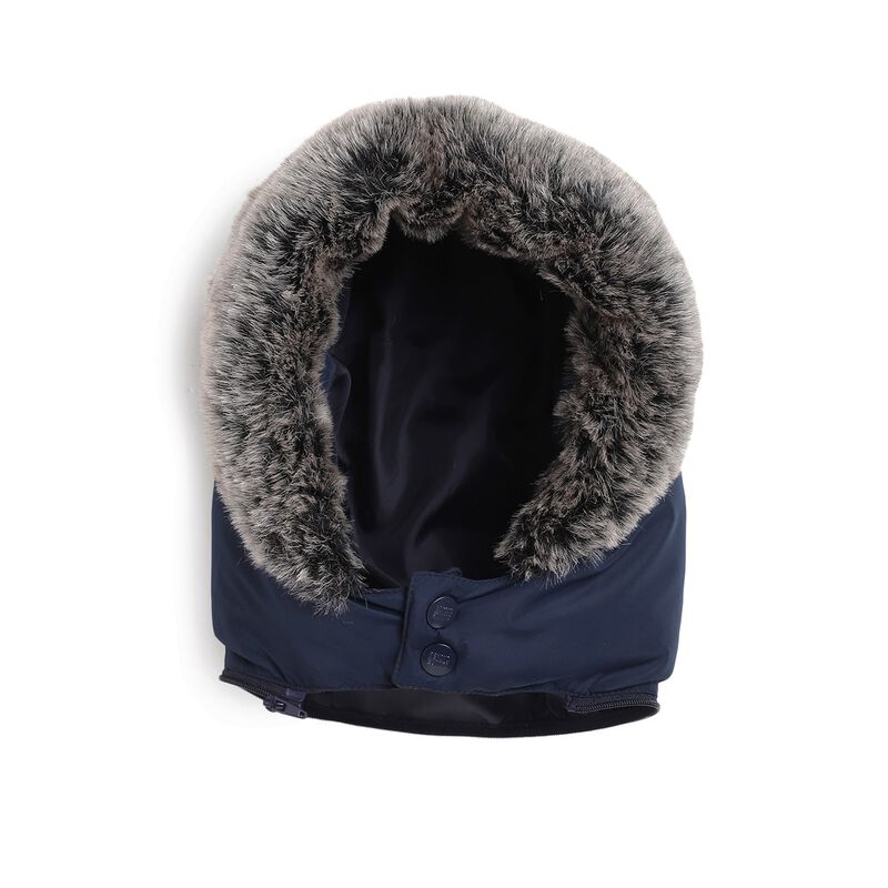 Boys Dark Blue Coat With Detachable Hood image number null